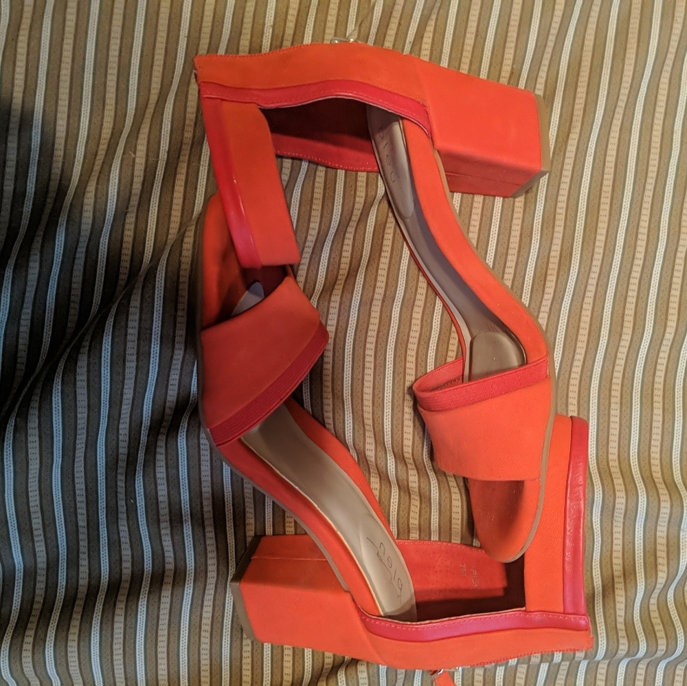 Via Bleu Red Cuff Sandal